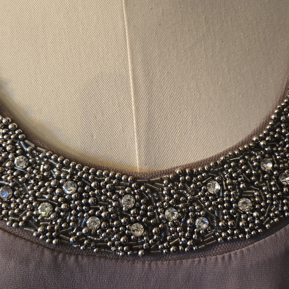 Taupe colored dress with jacket. Size 14 Tall by R& M Richards - Picture 2 of 10